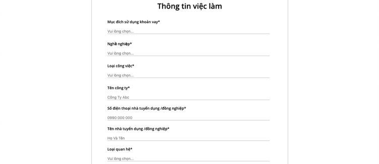 OneClickMoney - Vay Tiền Online One Click Money 10 triệu Lãi 0% 34 Cung cấp thông tin về việc làm hiện tại