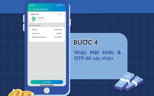 Nhập mật khẩu & OTP để xác nhận