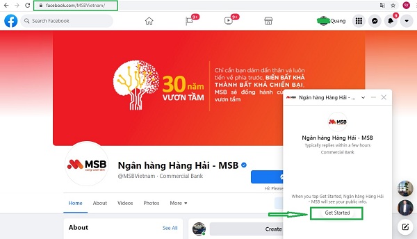 Liên hệ MSB qua Facebook