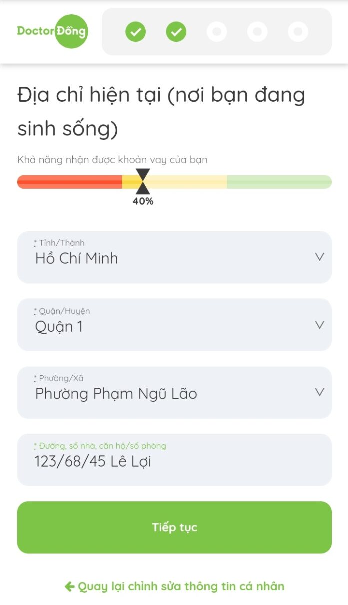 Doctor Đồng - Vay tiền Dr Đồng 10 Triệu chỉ cần CMND lãi 0% 33 Bước 3. Điền địa chỉ tạm trú