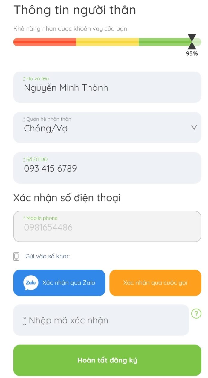 Doctor Đồng - Vay tiền Dr Đồng 10 Triệu chỉ cần CMND lãi 0% 36 Bước 6. Cung cấp thông tin tham chiếu